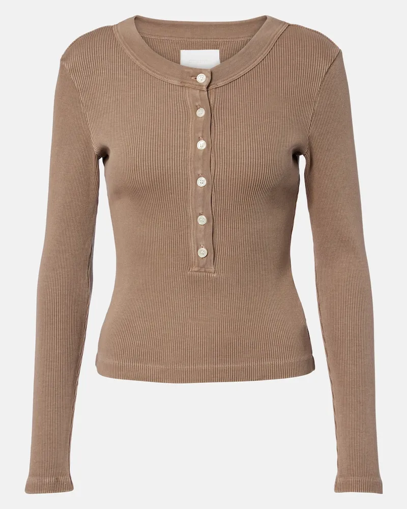 Citizens of humanity Maglia Henley Varra a coste Marrone