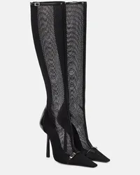 Saint Laurent Stivali Oxalis in mesh Nero