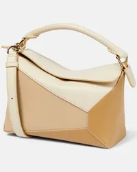 Loewe Borsa a spalla Puzzle Small in pelle Beige