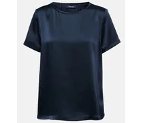 Max Mara T-shirt Rebecca in raso Blu