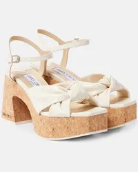 Jimmy Choo Sandali Heloise 95 in pelle con plateau Bianco