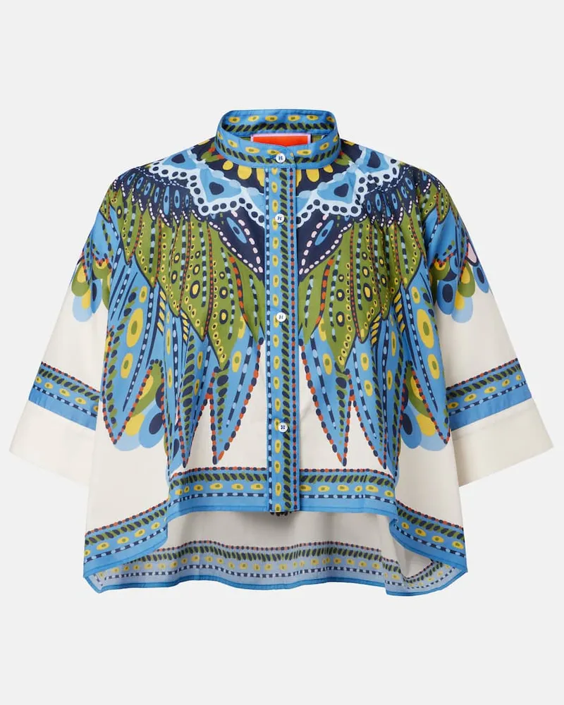 La DoubleJ Camicia cropped in cotone con stampa Multicolore
