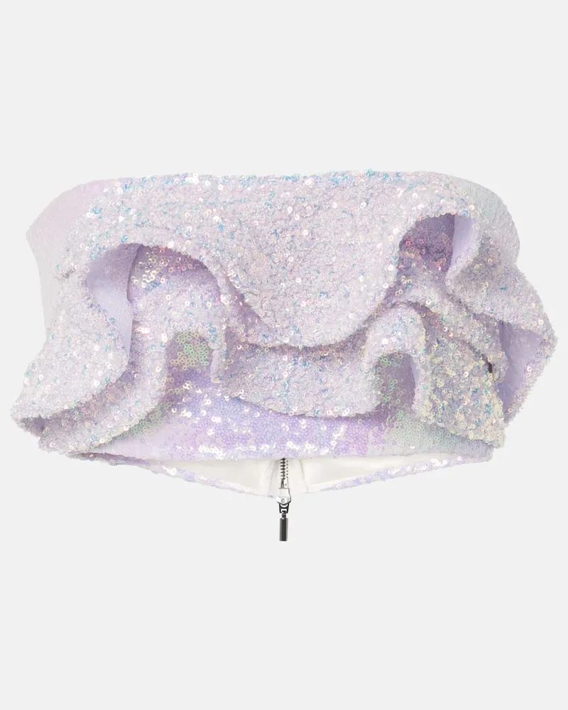 Maticevski Top a fascia Together Wave con paillettes Viola