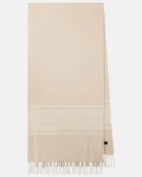 Loro Piana Sciarpa The Suitcase Stripe in cashmere Beige