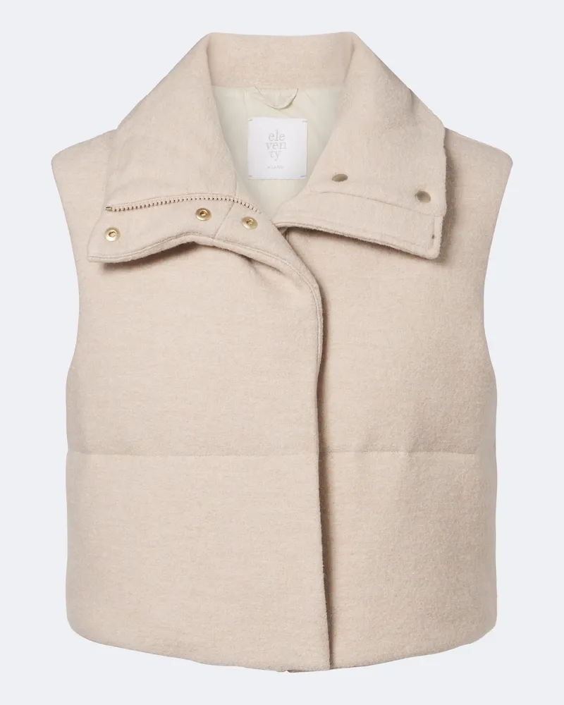 Eleventy Piumino senza maniche in lana Beige