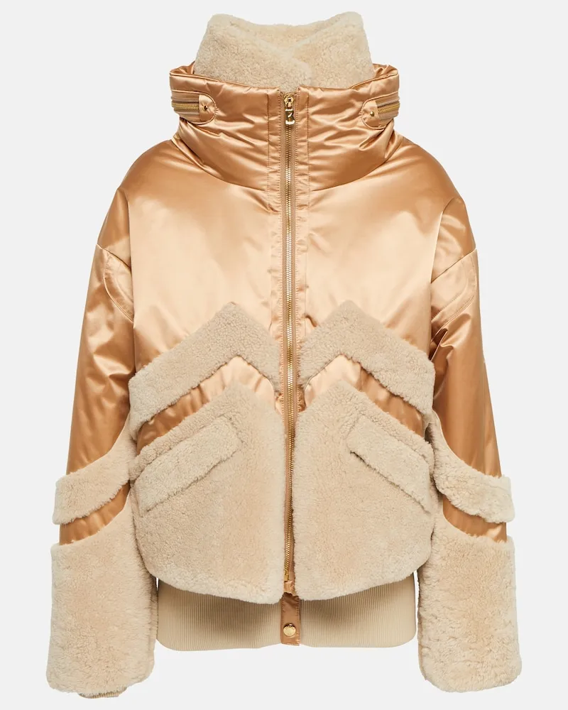 Bogner Giacca da sci Milia con shearling Beige