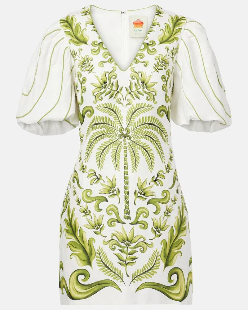 FARM Rio Abito corto Milani Off-White in lino Bianco