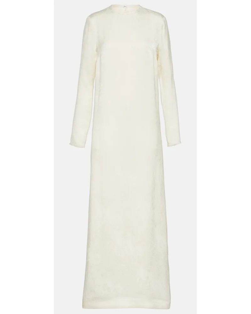 Totême Abito lungo in jacquard con stampa Bianco