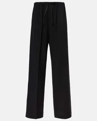 Dries van Noten Pantaloni regular in lana Nero