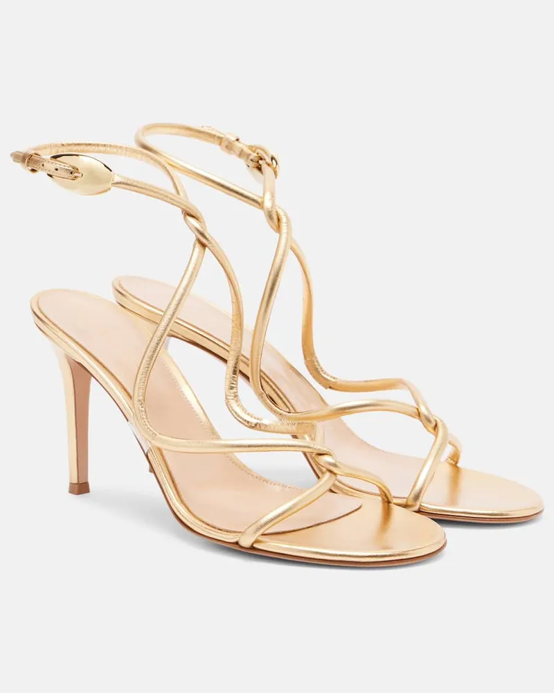 Gianvito Rossi Sandali Jungle Mamba in pelle metallizzata Oro