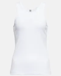 Totême Tank top in cotone a coste Bianco