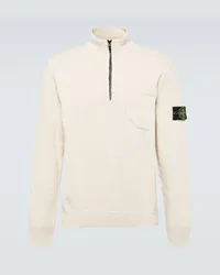 Stone Island Pullover Compass in cotone e lino Beige