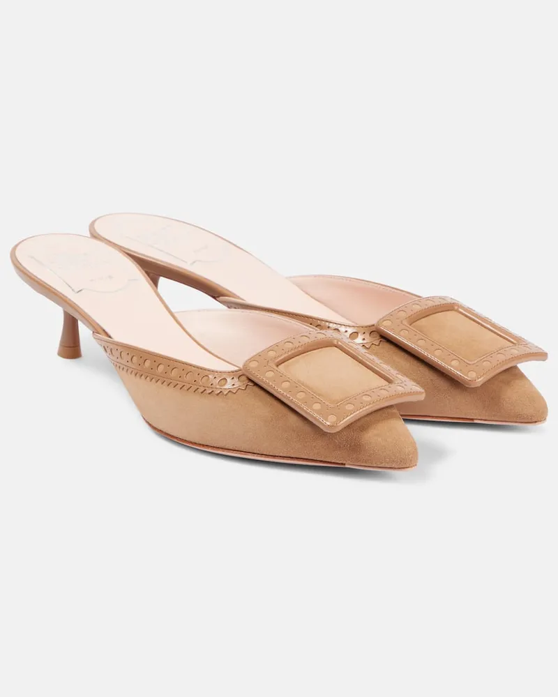 Roger Vivier Mules Vivâ In the City 45 in suede Marrone