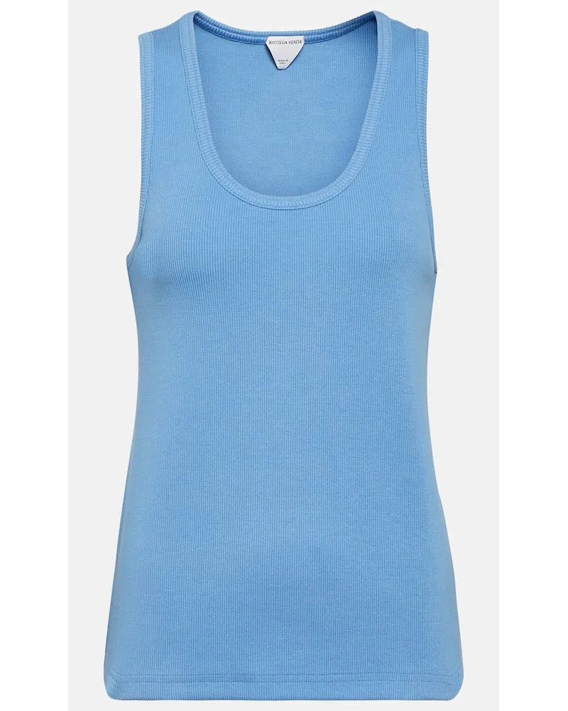 Bottega Veneta Tank top in maglia a coste Blu