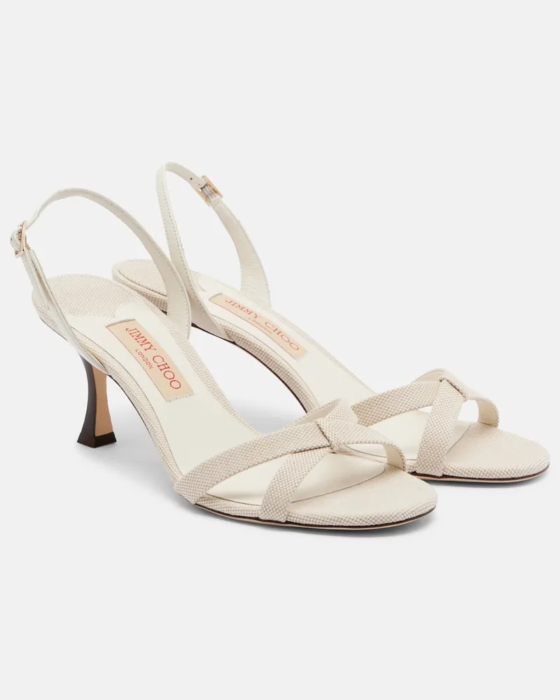 Jimmy Choo Sandali Bay in canvas Bianco