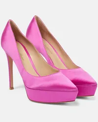 Gianvito Rossi Pumps con plateau Dasha in raso Rosa