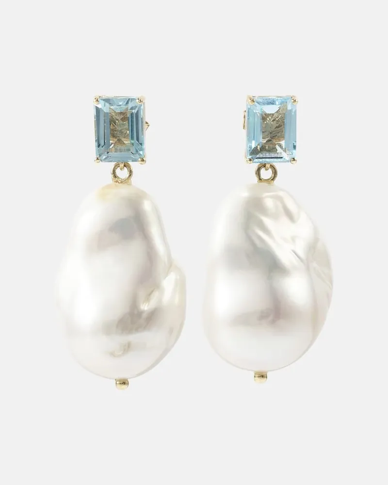 MATEO Orecchini in oro 14kt con perle e topazi Oro