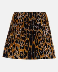 Alaïa Alaïa Minigonna con stampa leopardata Nero