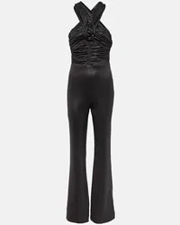 ROTATE Birger Christensen Jumpsuit in jersey con scollo bardot Nero