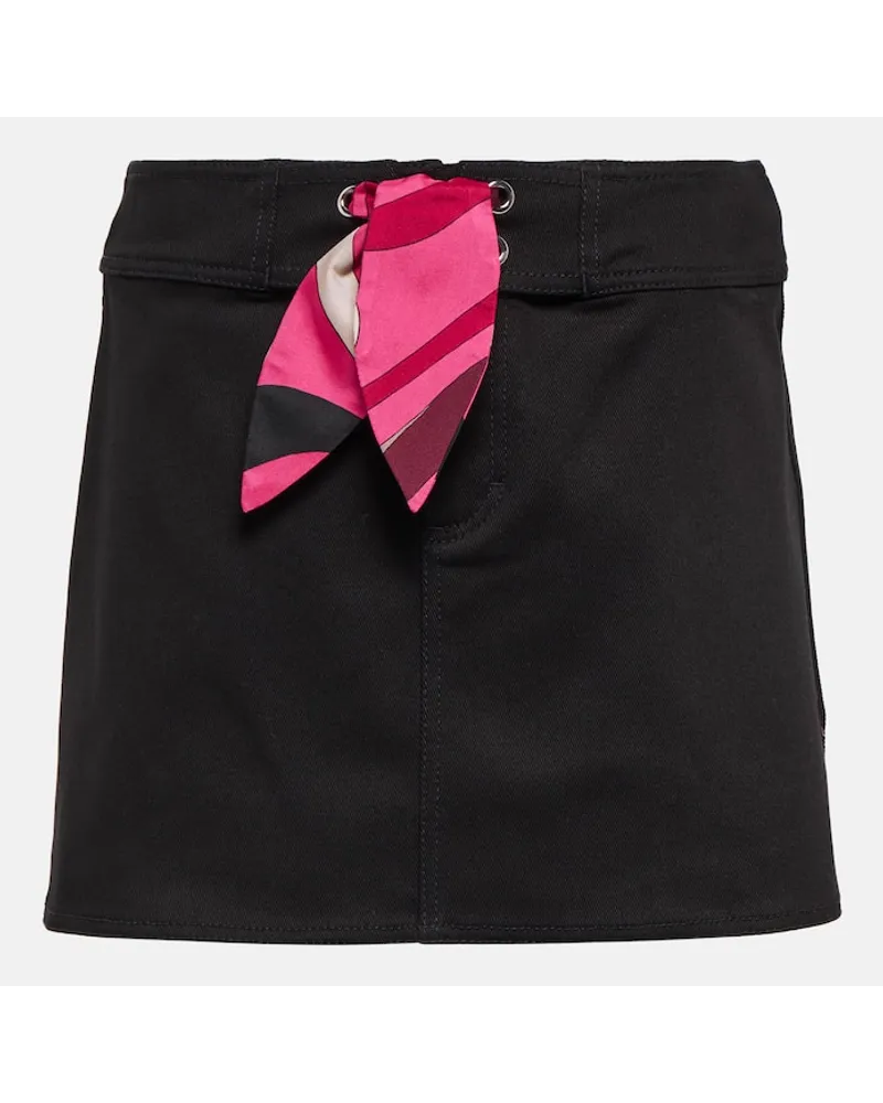 Emilio Pucci Minigonna in gabardine di cotone Nero