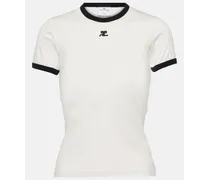 Courrèges T-shirt in jersey di cotone con logo
