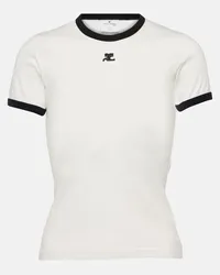 Courrèges Courrèges T-shirt in jersey di cotone con logo Bianco