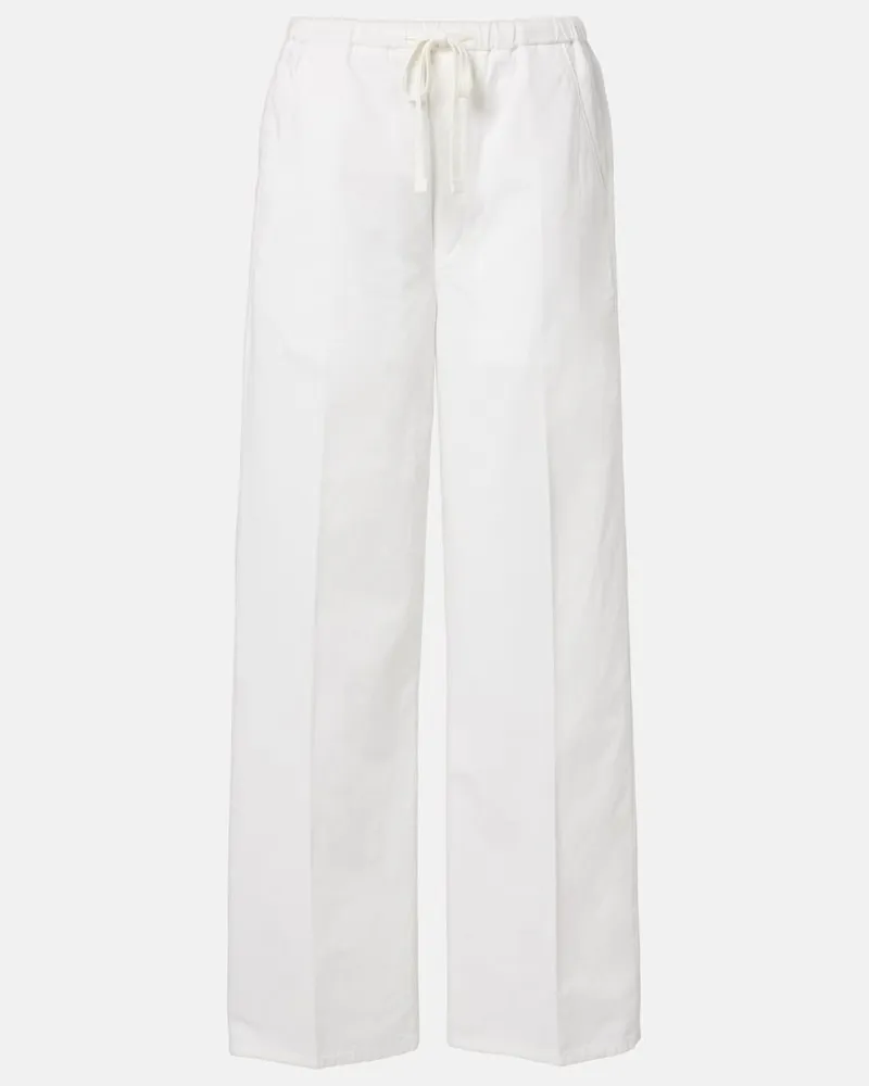 Citizens of humanity Pantaloni a gamba larga Aurora in cotone e lino Bianco