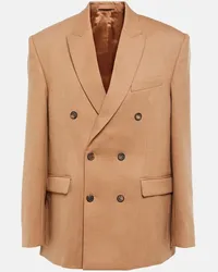 WARDROBE.NYC Blazer doppiopetto in flanella di lana Marrone