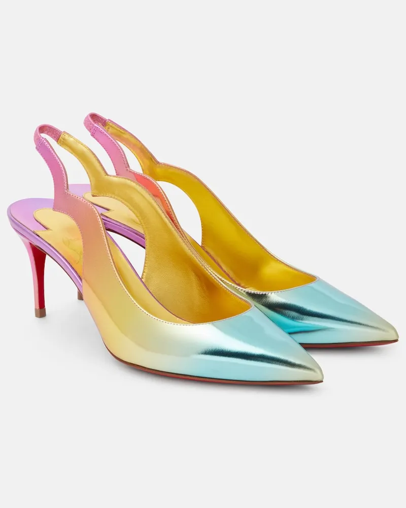 Christian Louboutin Pumps slingback Hot Chick 70 in pelle metallizzata Multicolore