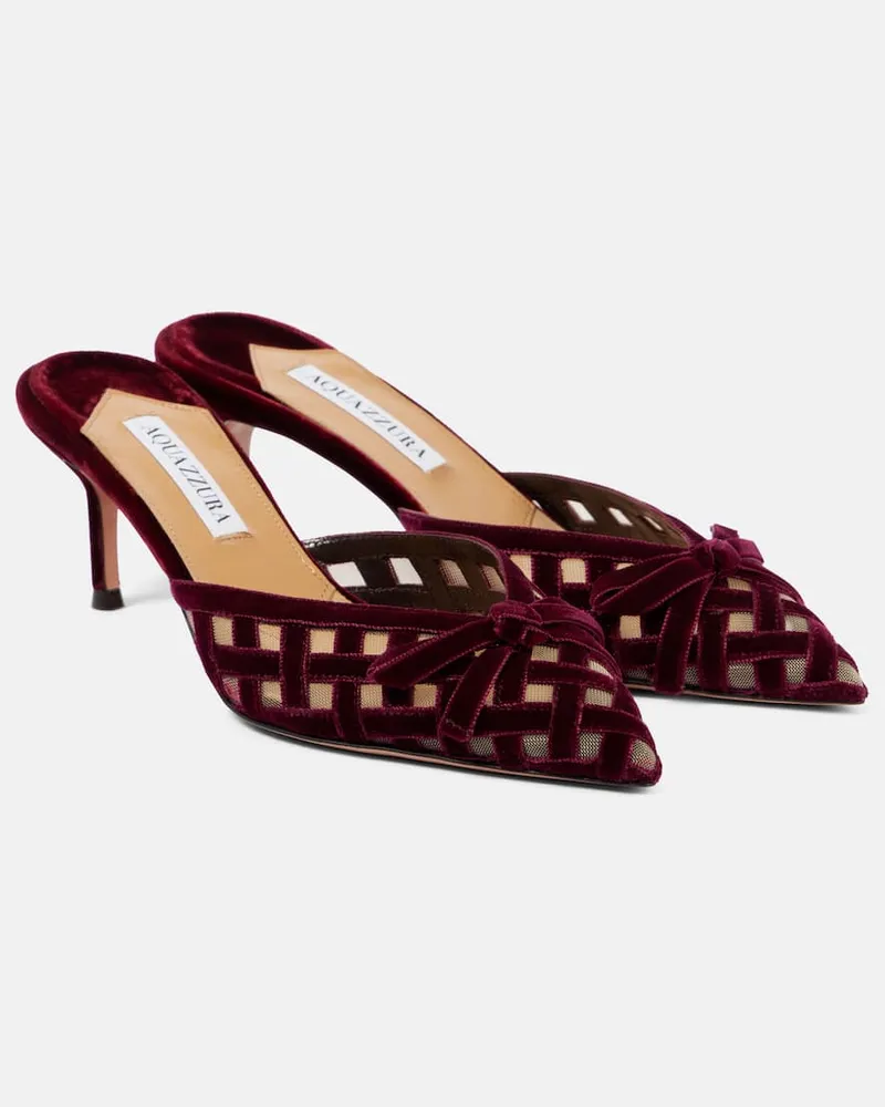 Aquazzura Mules Romance 65 in velluto Rosso