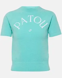 Patou T-shirt in maglia di misto cotone Blu