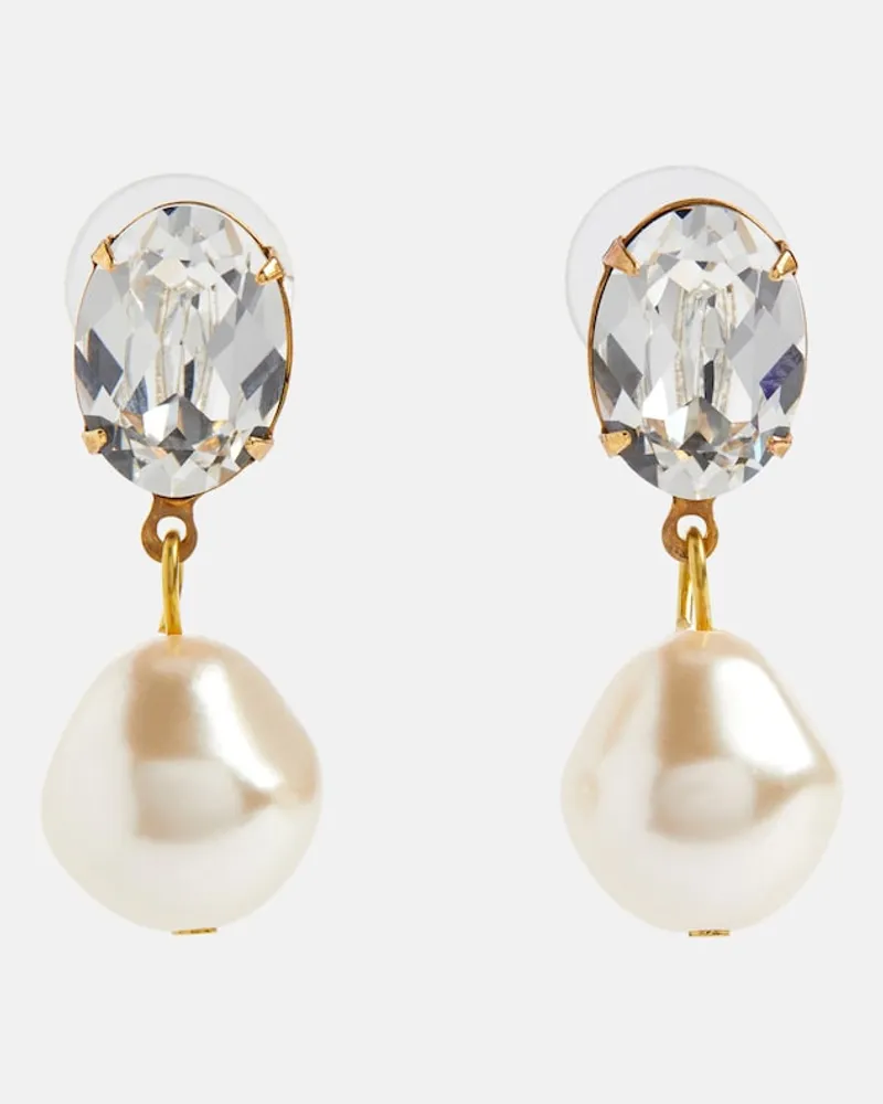 Jennifer Behr Orecchini pendenti Tunis con cristalli e perle Argento