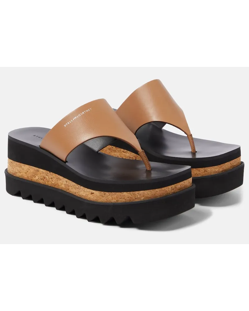 Stella McCartney Sandali Sneak-Elyse con plateau Marrone