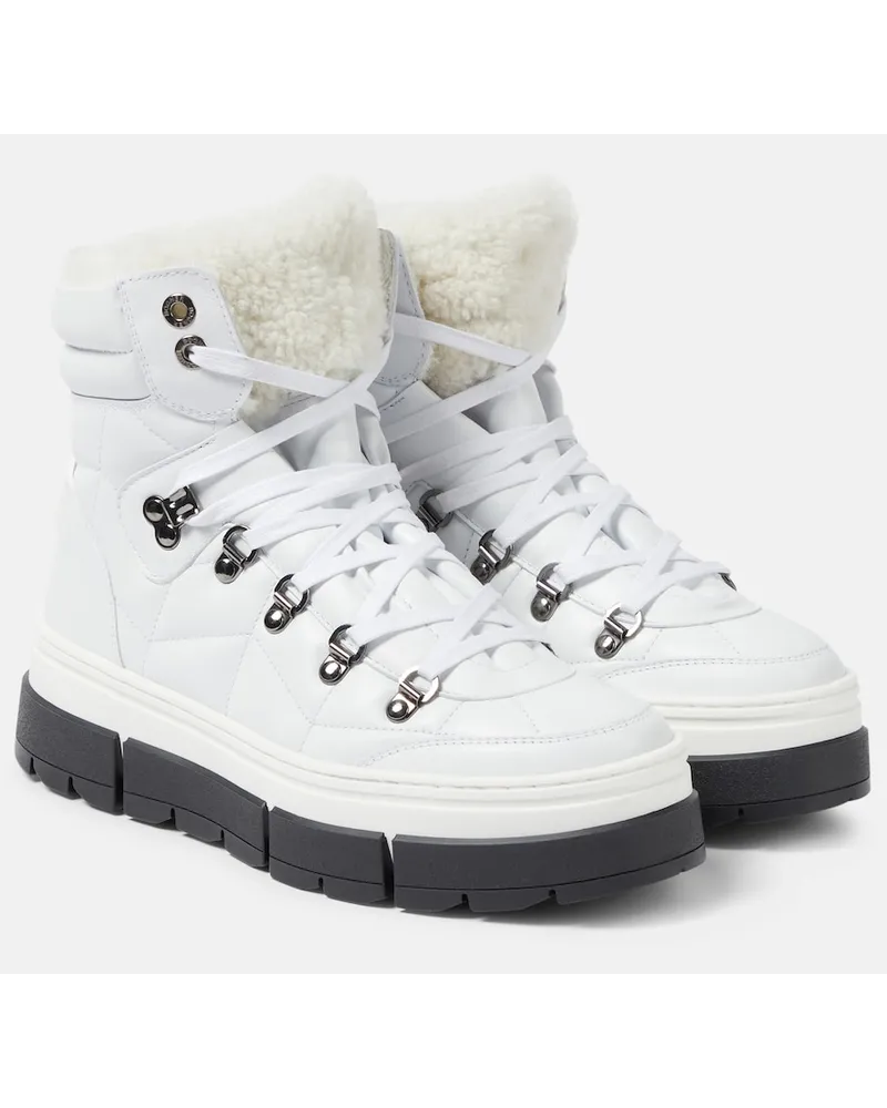 Bogner Stivaletti Vaduz in pelle e shearling Bianco