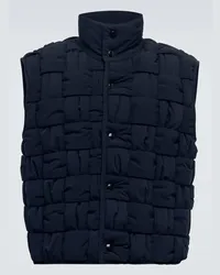 Bottega Veneta Gilet in ripstop Intrecciato Blu