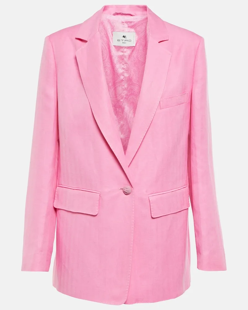 Etro Blazer in seta e in lino Bianco
