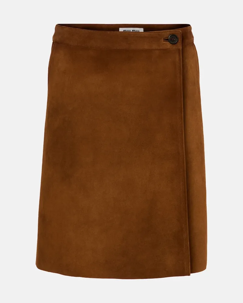 Miu Miu Minigonna in suede Marrone