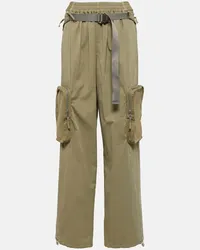 Dion Lee Pantaloni cargo in misto cotone Verde