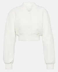 Givenchy Bomber cropped in pelle e lana Bianco