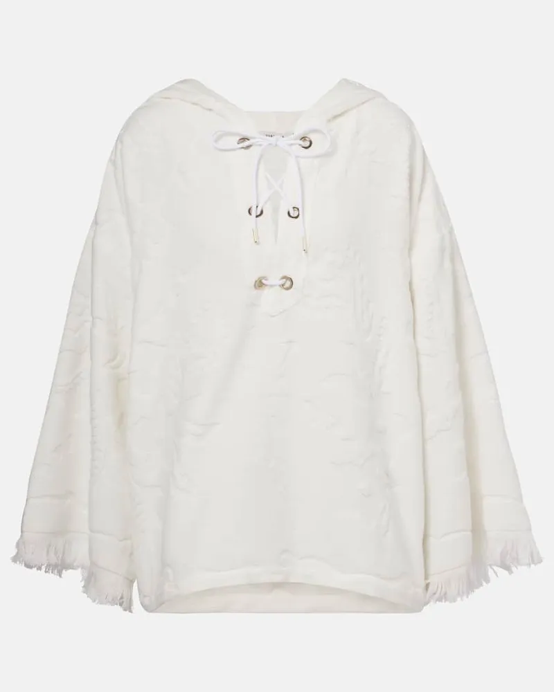 Dorothee Schumacher Felpa Cosy Towelling in jacquard Bianco