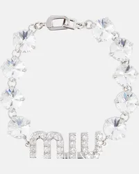 Miu Miu Bracciale con cristalli Argento