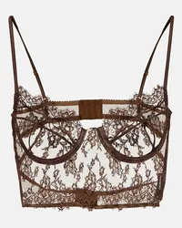 Dolce & Gabbana Bustier in pizzo Marrone