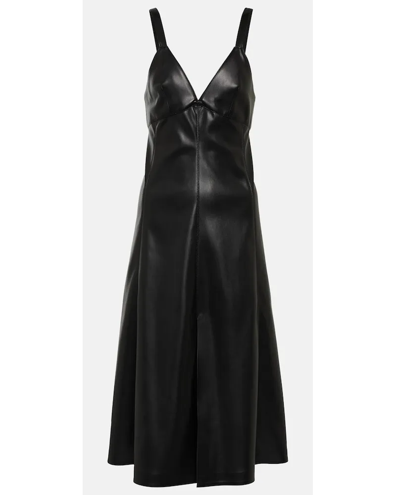 Stella McCartney Abito sottoveste in similpelle Nero