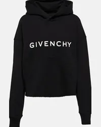 Givenchy Felpa cropped in pile di cotone Nero