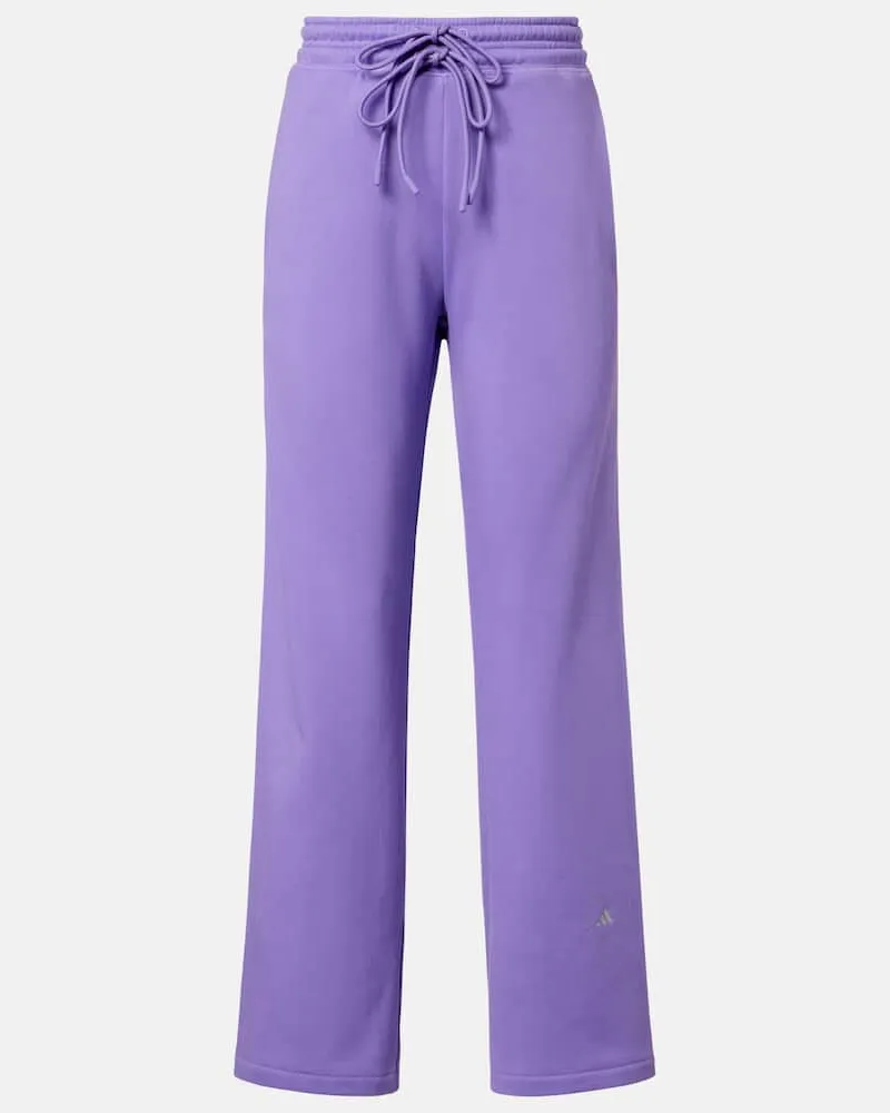 adidas Pantaloni sportivi in cotone con logo Viola