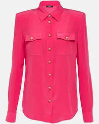 Balmain Camicia in seta crêpe de chine Rosa