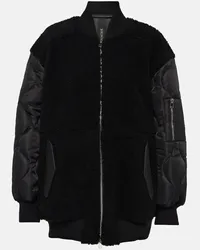 BLANCHA Bomber in pelle e shearling Nero