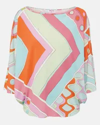 Emilio Pucci Poncho Vivara con stampa Rosa