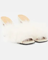 Maison Margiela Mules con piume Bianco