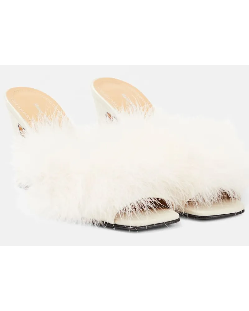 Maison Margiela Mules con piume Bianco